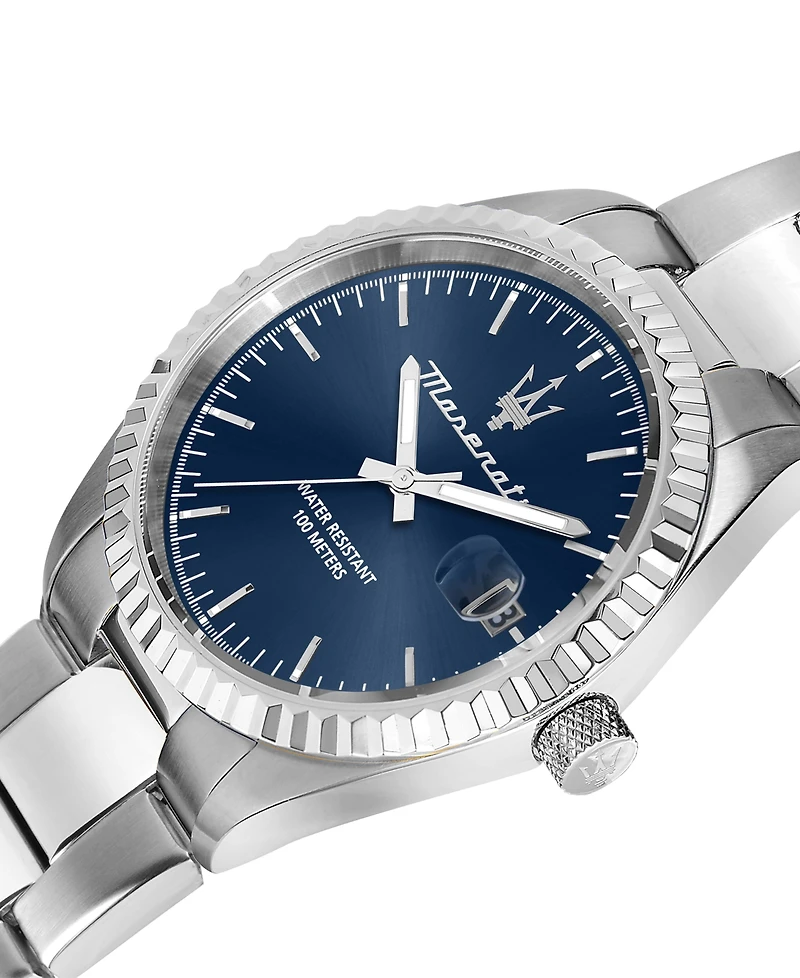 Maserati Men's Date Stainless Steel Metal Band Watch, 43mm