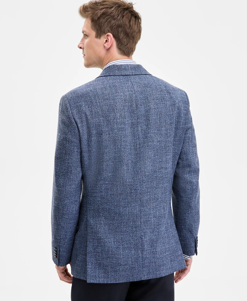 Tommy Hilfiger Men's Modern-Fit Textured Blue Sport Coat