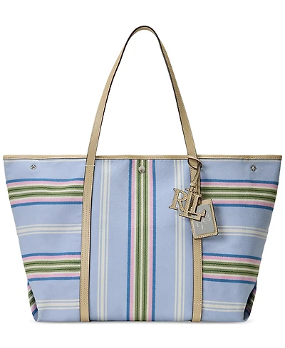 Lauren Ralph Lauren Striped Twill Extra-Large Emerie Tote