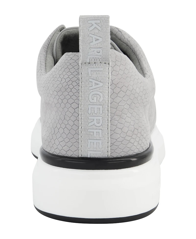 Karl Lagerfeld Paris Men's Front Crossed Reptile Print Slip On Sneakers