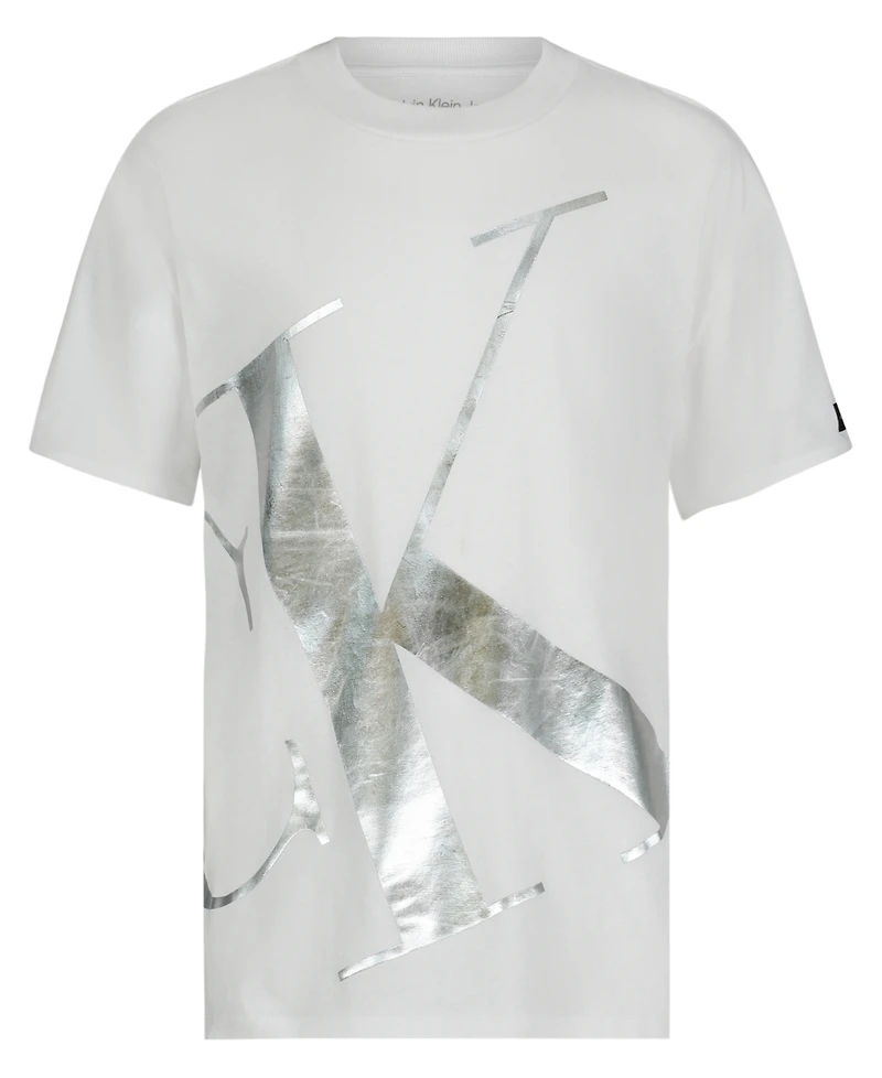 Calvin Klein Big Boys Giant Foil Ck Short Sleeve T-Shirt