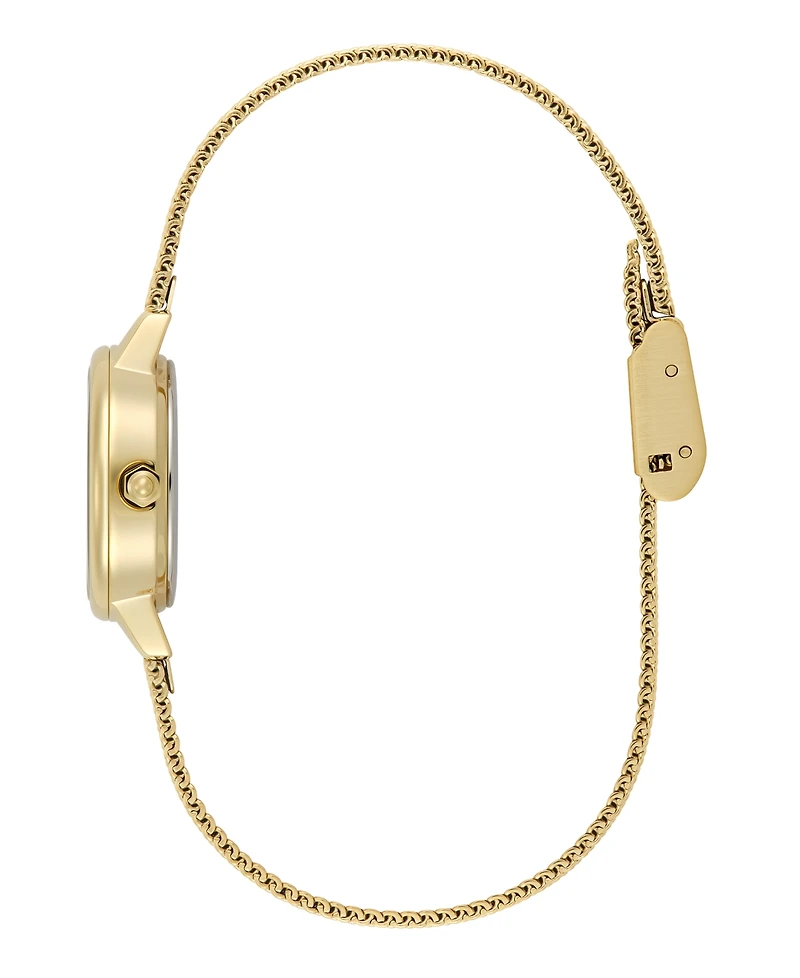Olivia Burton Women's Mini Classic Gold Tone Stainless Steel Mesh Bracelet Watch, 23mm