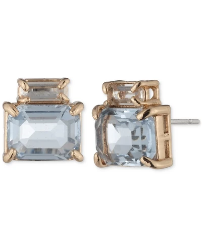 Lauren Ralph Gold-Tone Stacked Stone Stud Earrings