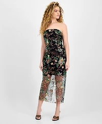 Sam Edelman Women's Floral Sequence Strapless Dress