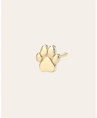 14k Gold Tiny Paw Stud Earring (single)