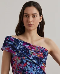 Lauren Ralph Women's Print Stretch Jersey One-Shoulder Top