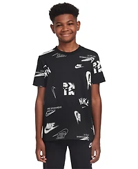 Nike Big Kids Sportswear Printed Cotton T-Shirt