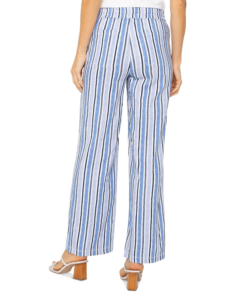 Liverpool Los Angeles Petite Striped Drawstring-Waist Pants