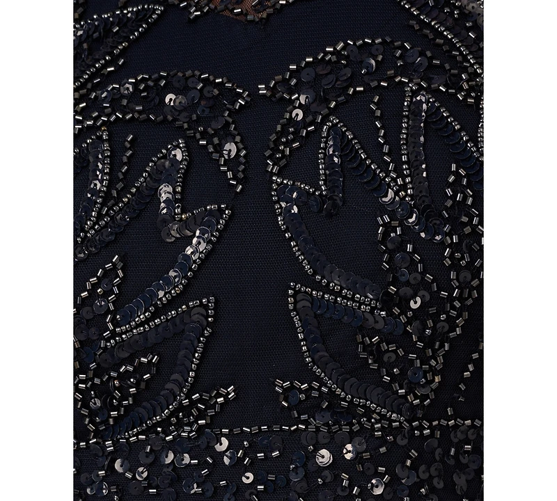 Adrianna Papell Petite Beaded Sleeveless Sheath Gown