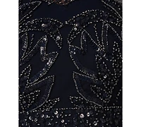 Adrianna Papell Petite Beaded Sleeveless Sheath Gown