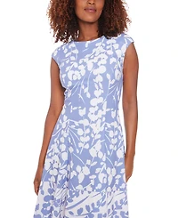 London Times Women's Floral-Print Fit & Flare Dress