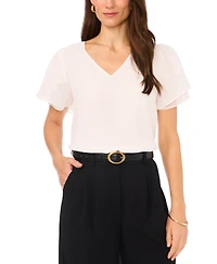 Vince Camuto Women's V-neck Tulip Sleeve Blouse