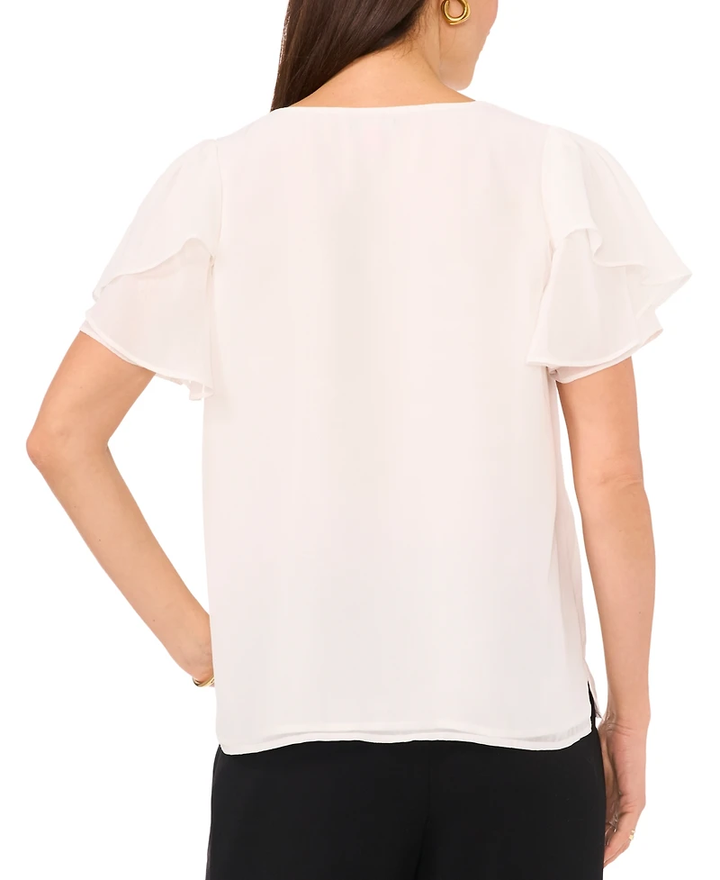 Vince Camuto Women's V-neck Tulip Sleeve Blouse