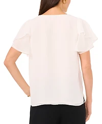 Vince Camuto Women's V-neck Tulip Sleeve Blouse