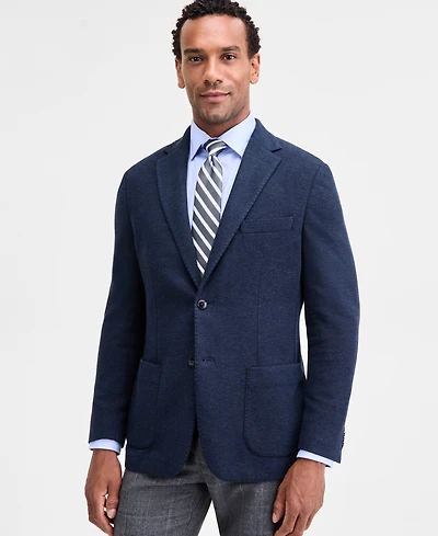 Michael Kors Men's Classic-Fit Stretch Midnight Herringbone Knit Sport Coat