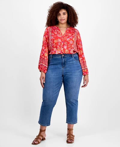 Liverpool Plus Kennedy Cropped Straight Leg Jeans