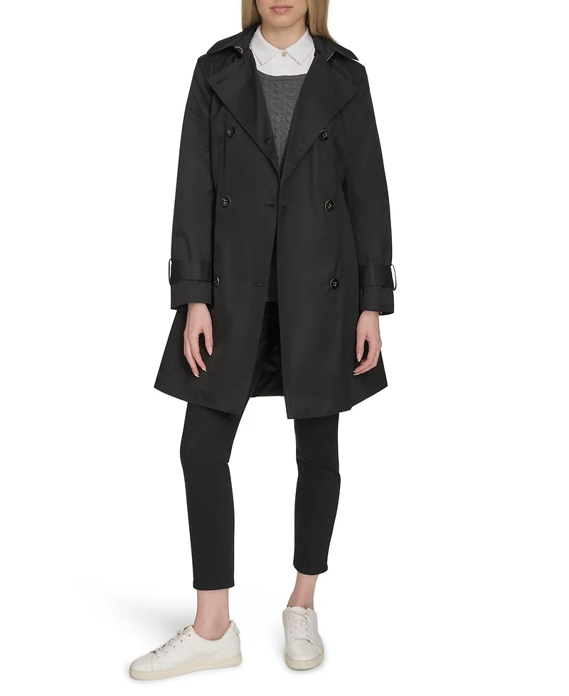 Cole Haan Signature Women's 36 1/2” D/B Trench Coat With Removable Hood