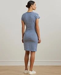 Lauren Ralph Lauren Women's Striped Tie-Front Jersey Dress