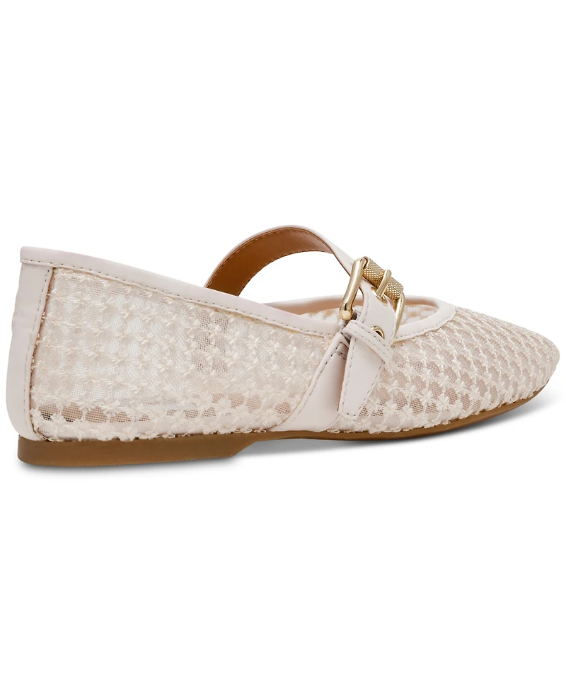 Dv Dolce Vita Women's Mulaney Floral Lace Mesh Mary Jane Flats