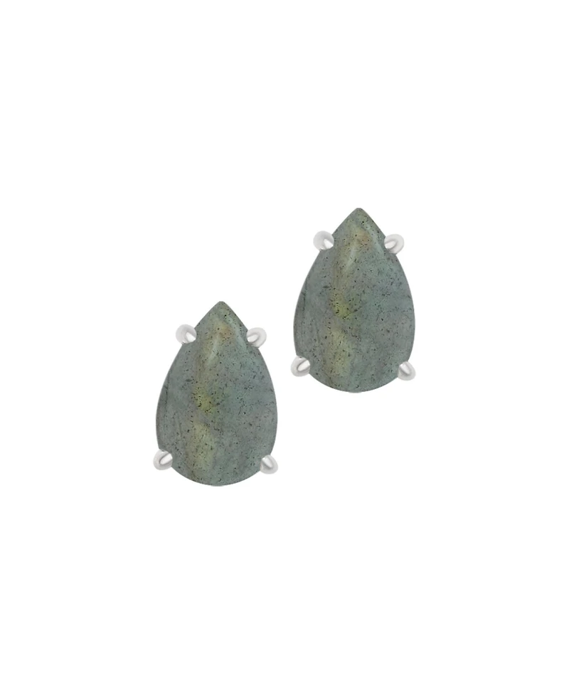 Adornia Fine Labradorite Pear Cut Studs .925 sterling silver