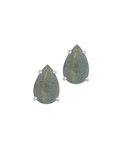 Adornia Fine Labradorite Pear Cut Studs .925 sterling silver