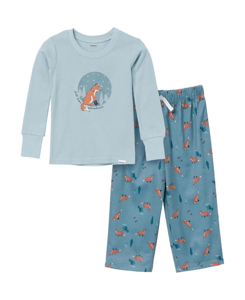 Gerber Toddler Boys 2-Piece Pajama Long Sleeve Top and Pant Set