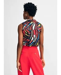 Isaac Mizrahi Women's Neck Tie Blouse