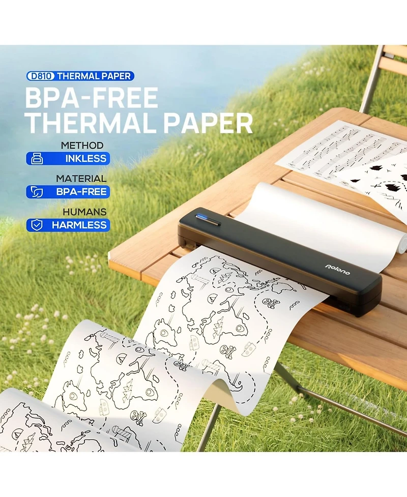 Polono D810 Thermal Printer Paper 8.5 x 11 Inch, Advanced Thermal Printing, Us Letter Size Thermal Paper Compatible with D810, Size 8.5" x 11