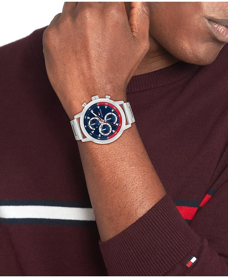 Tommy Hilfiger Men's Multifunction Silver-Tone Stainless Steel Bracelet Watch