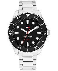 Tommy Hilfiger Men's Quartz Silver-Tone Stainless Steel Bracelet Watch, 42mm