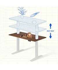 Flexispot E7-commercial W Electric Adjustable Standing Desk, Black Walnut Top