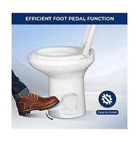 SereneLife Rv Plastic Bowl Gravity Flush Toilet with Hose Connector, Hand Sprayer, and Installation Kits