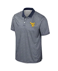 Colosseum Men's Navy West Virginia Mountaineers Striped Polo Shirt