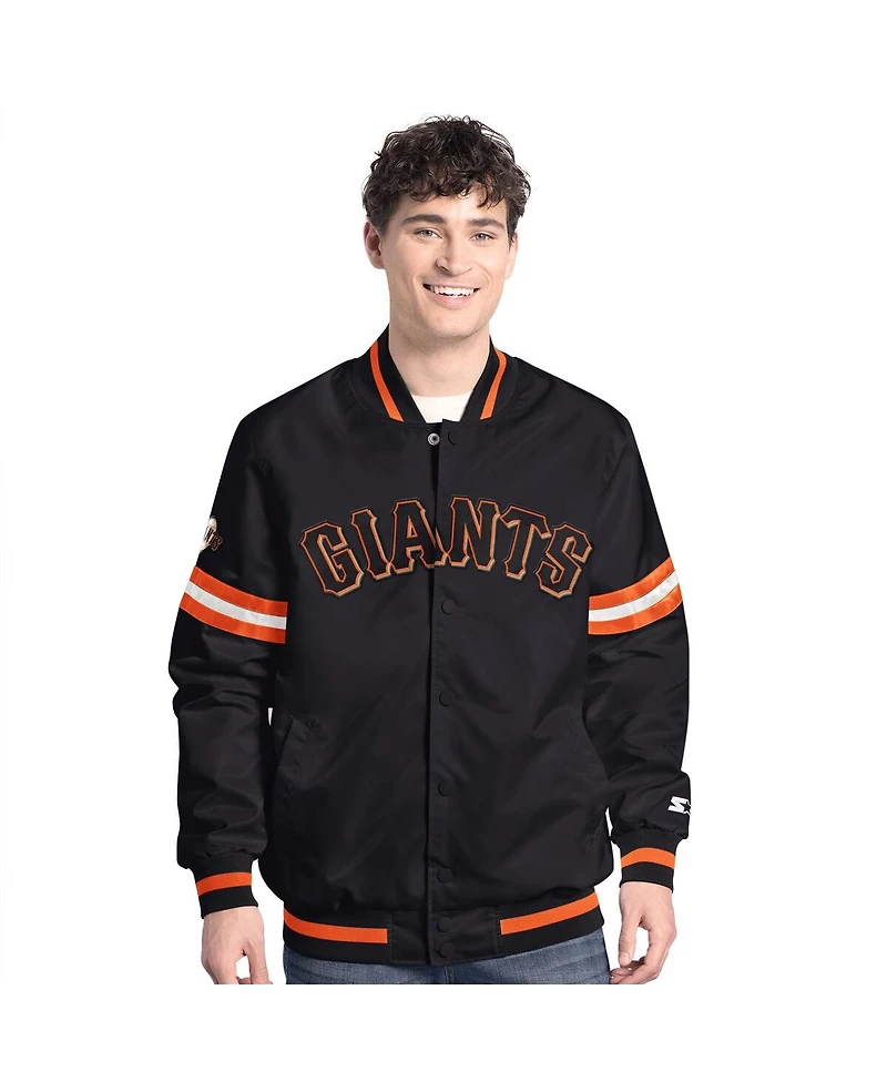 Starter Men's Black San Francisco Giants Scout Full-Snap Varsity Jacket