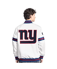 Starter Men's White New York Giants Scout Full-Snap Varsity Jacket