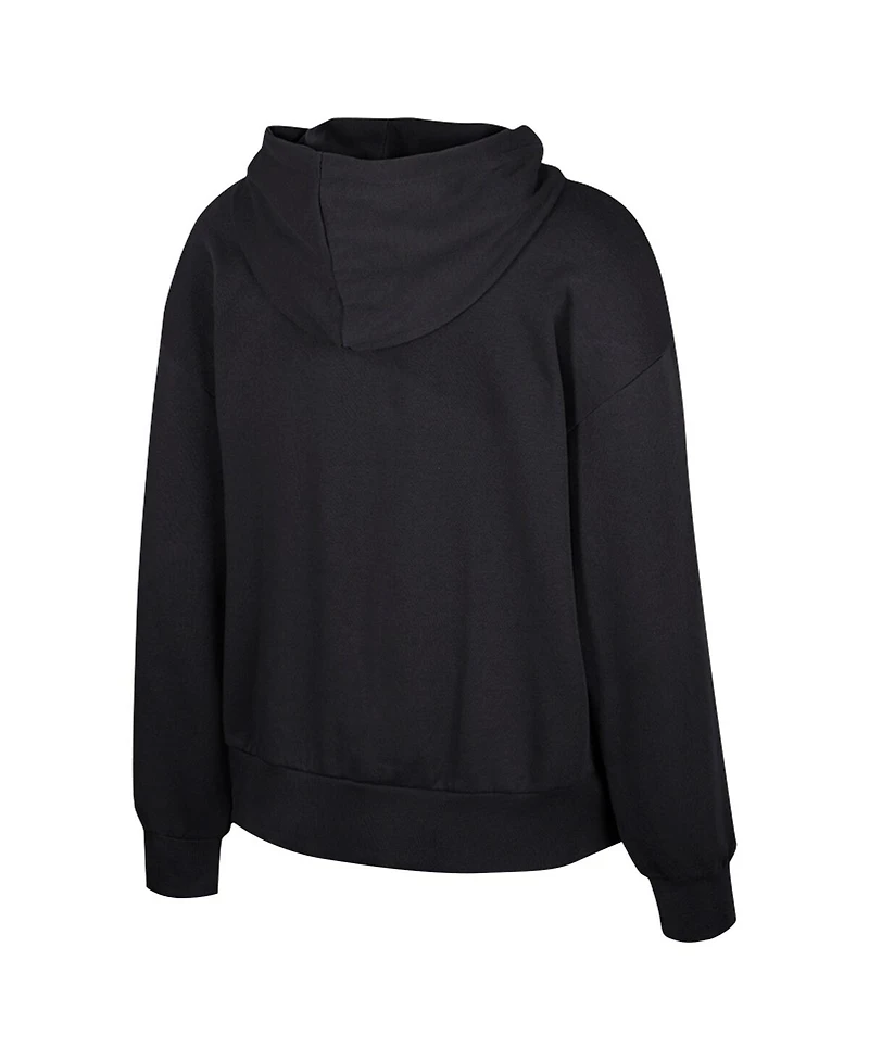 Colosseum Women's Black Iowa Hawkeyes Reflection Rhinestone Drawcord Pullover Hoodie