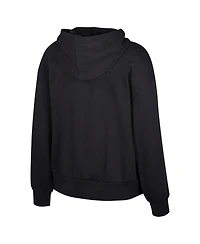 Colosseum Women's Black Iowa Hawkeyes Reflection Rhinestone Drawcord Pullover Hoodie