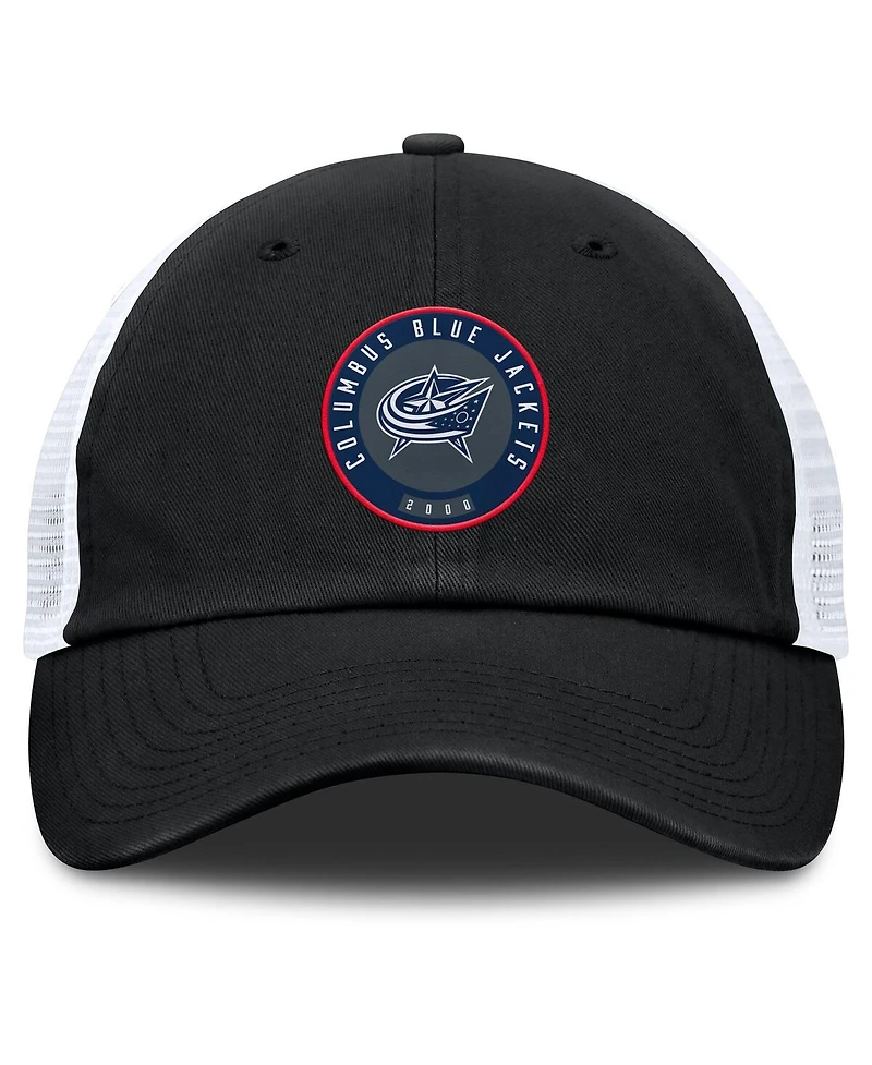 Fanatics Men's Black Columbus Blue Jackets Averie Trucker Adjustable Hat