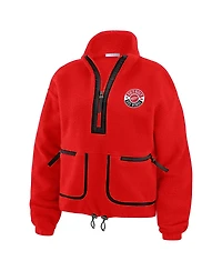 Wear by Erin Andrews Women's Red Detroit Wings Polar Fleece Half-Zip Jacket