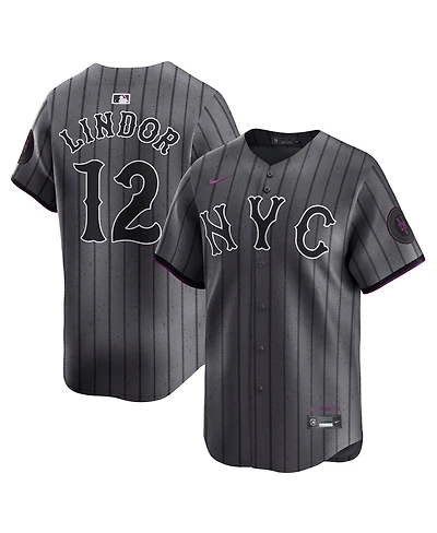 Nike Men's Francisco Lindor Gray New York Mets City Connect Limited Player Jersey