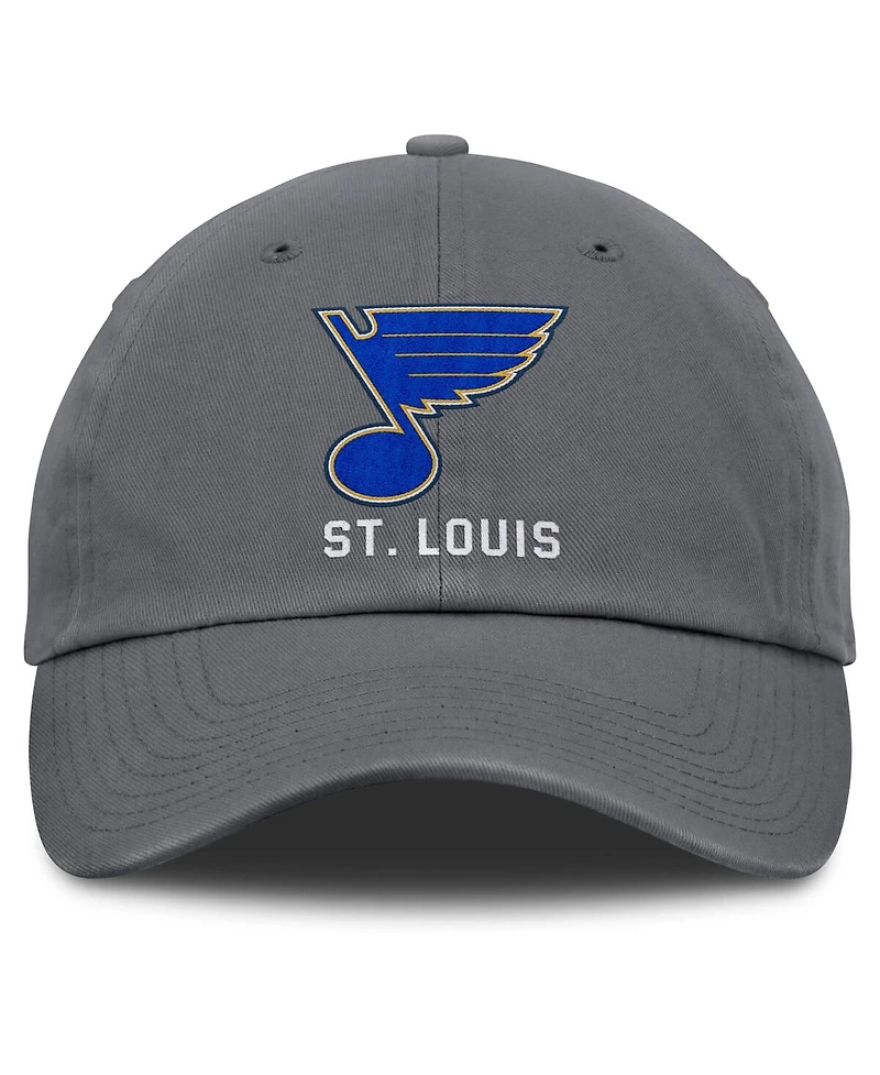 Fanatics Men's Charcoal St. Louis Blues Washed Adjustable Hat