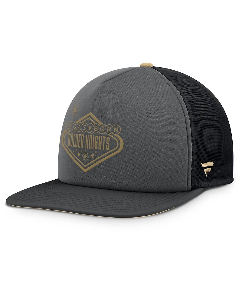 Fanatics Men's Gray/Gold Vegas Golden Knights Authentic Pro Hometown Rink Foam Trucker Snapback Hat