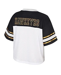 Colosseum Women's White Iowa Hawkeyes Treasure Cropped Football Jersey