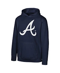 Outerstuff Big Boys and Girls Navy Atlanta Braves Primary Logo Pullover Hoodie