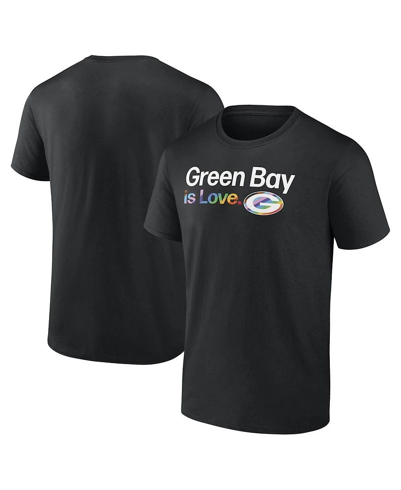 Fanatics Men's Black Green Bay Packers Pride T-Shirt