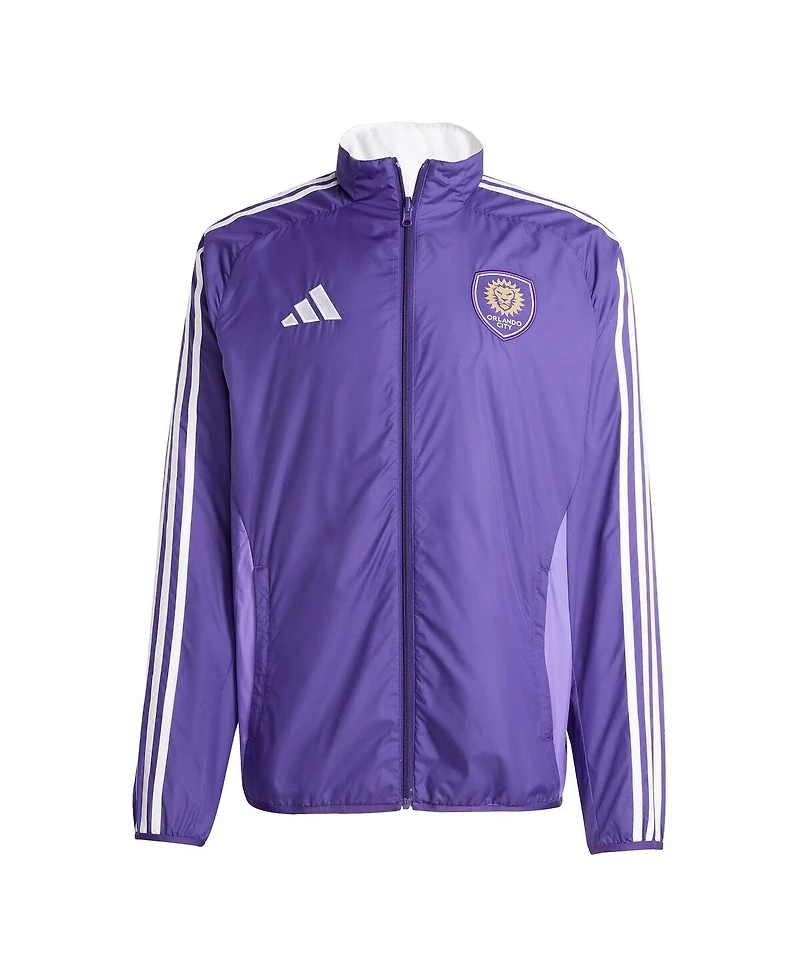 Adidas Men's Purple/White Orlando City Sc 2025 Anthem Reversible Full-Zip Jacket