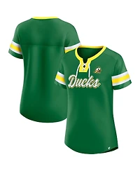 Fanatics Women's Green Oregon Ducks Iconic Athena Lace-Up T-Shirt