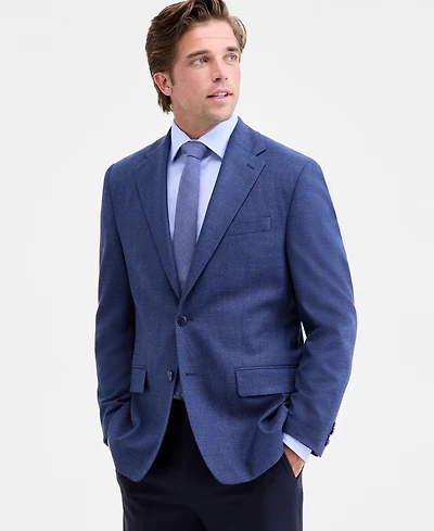 Michael Kors Men's Classic-Fit Stretch Blue Twill Sport Coat