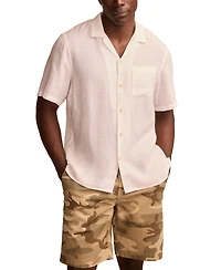 Lucky Brand Men's Linen Short Sleeve Camp Collar Shirt