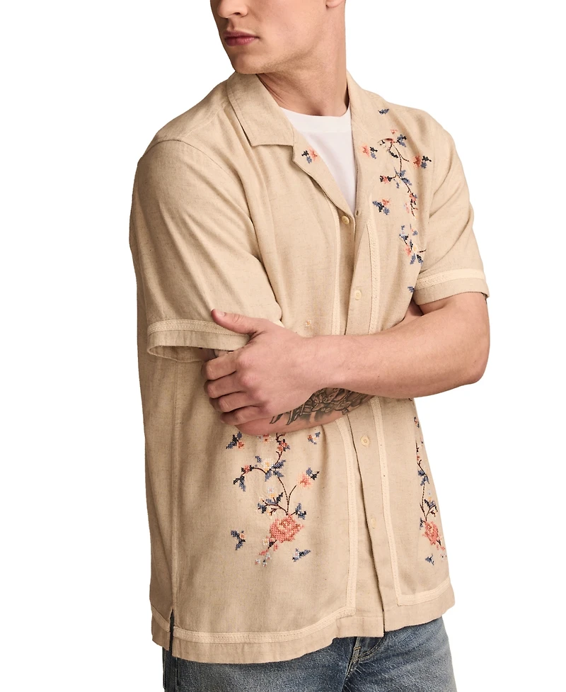 Lucky Brand Men's Camp-Collar Floral Shirt